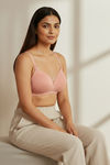 Zivame Maternity Padded Non Wired 3/4th Coverage Nursing Bra - Peach Pearl — thumbnail 4
